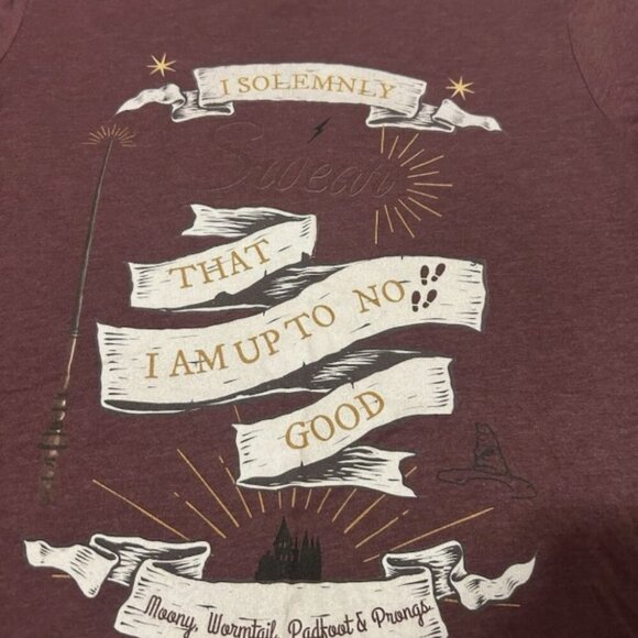 Harry Potter I Solemnly Swear That I Am Up To No Good/Marauders Map Shirt Medium - Picture 2 of 5